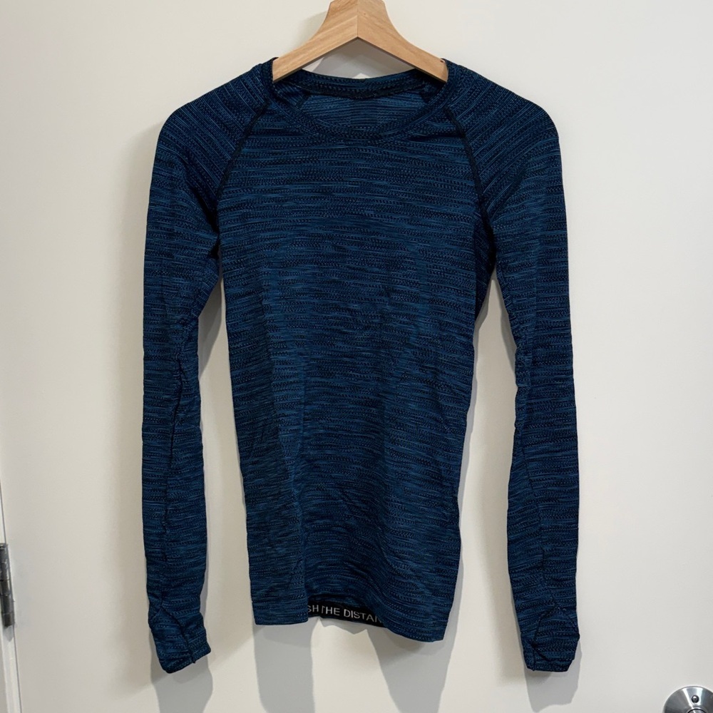 lululemon athletica Men's Dark Navy Heather Long-Sleeve Crew